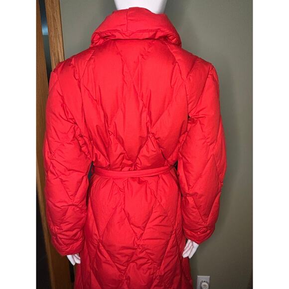 Vintage Lands' End Goose Down Quilted Thick Long Robe Red Bathrobe Full Length M - Picture 8 of 13